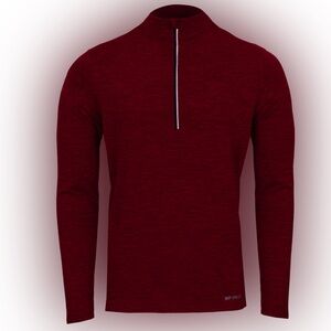 Hot Chillys Men's Clima-Tek Zip-T - Burgundy Heather Vail Logo Size XL